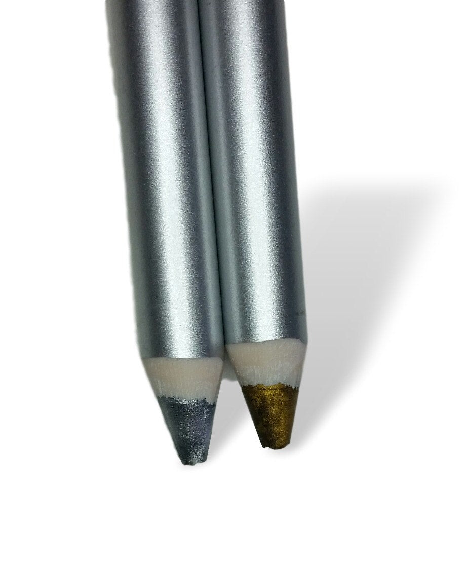 Gold - Silver - Metallic Chubby eyeliner Pencil - Vegan - Makeup Eyeshadow - Eye Shadow eyes - For All Eye Colors mica - all natural