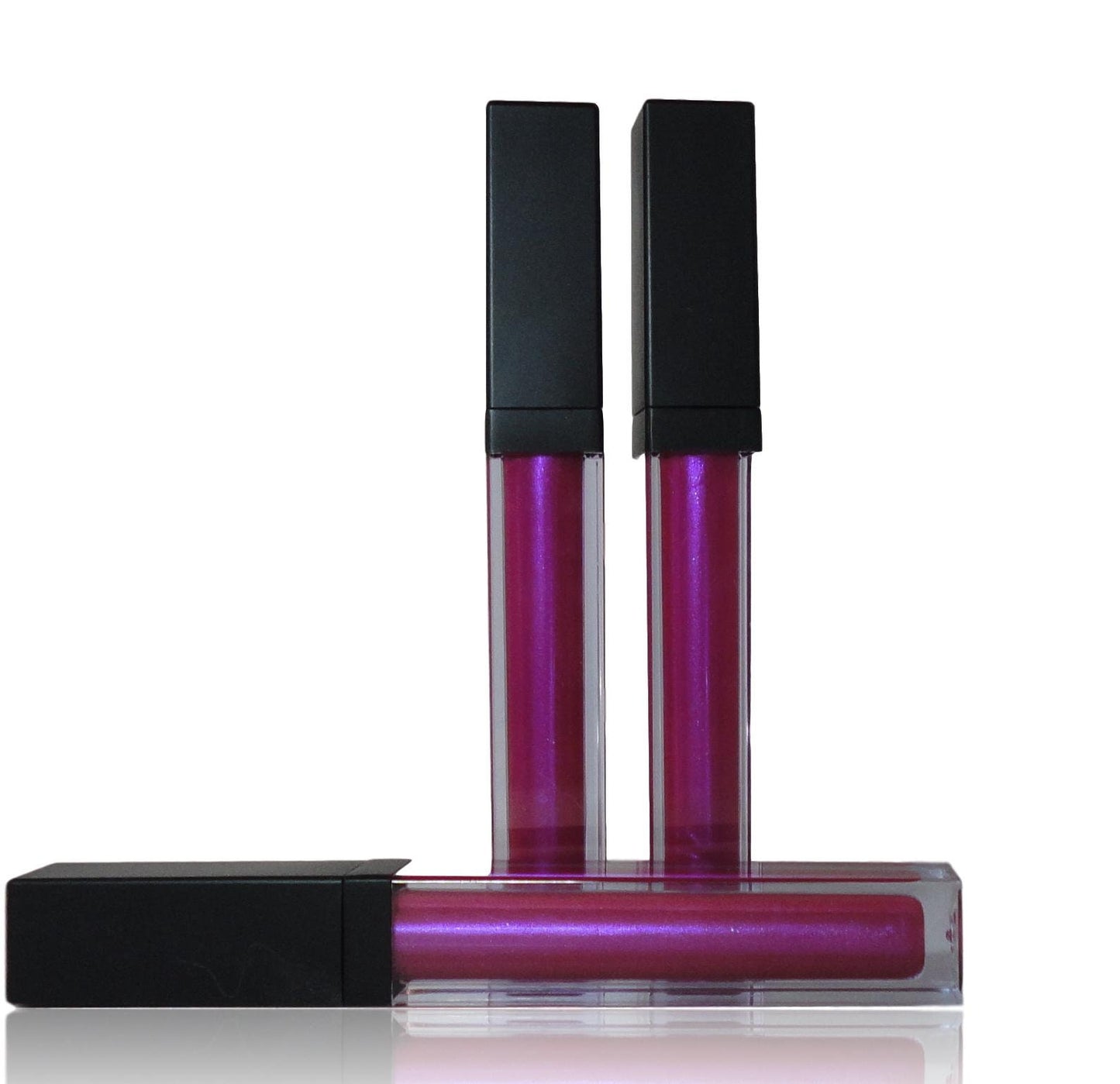 XOXO Violet Red Metallic Duo Chrome Moisturizing Natural Lip Gloss Mineral Makeup Vegan Lip GLoss Shiny
