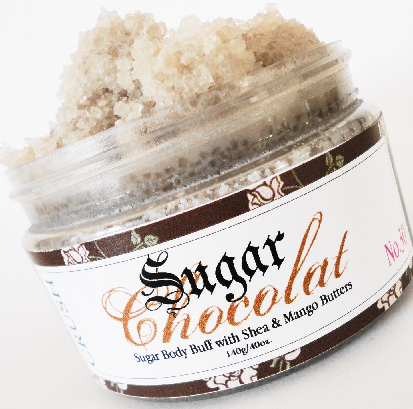 Sugar Scrub Vanilla Bean Large 4oz Exfoliate Solid Vegan Natural Smooth Skin Moisturizing Vegan Natural Soft Shea Butter Formula