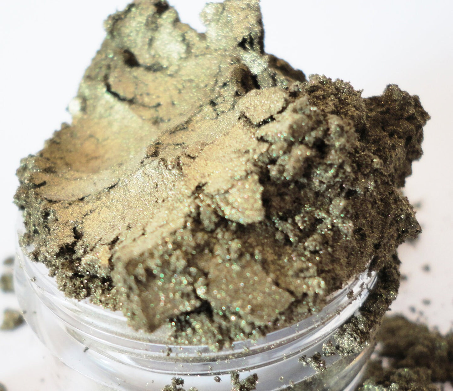 VINTAGE- Olive- Gold - Green Mineral Makeup -Eyeshadow Sifter Jar- Green Gold Smokey Eyes -Eyeliners - eye shadow