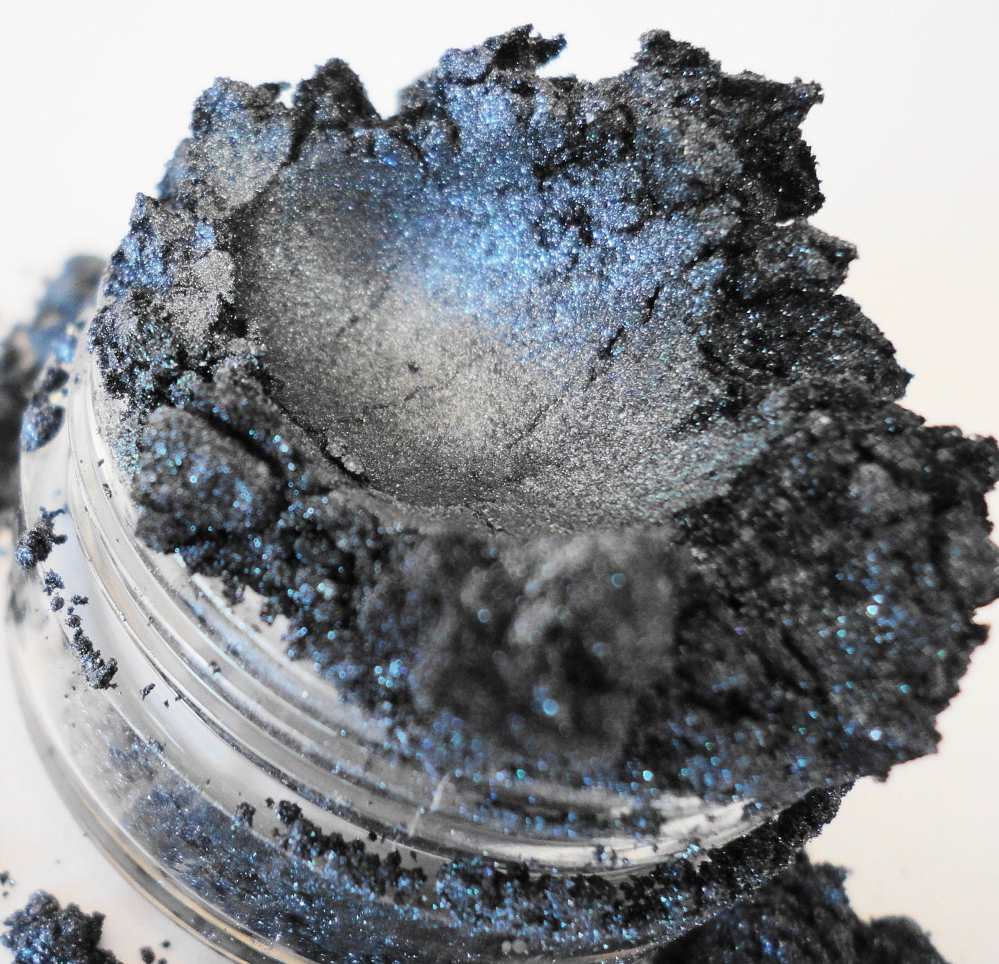 RAVEN -Navy Blue = Eyeshadw - Steel Gray Blue - Natural Vegan Organic - Mineral Makeup - Eye Shadow - Gothic Smokey eyes