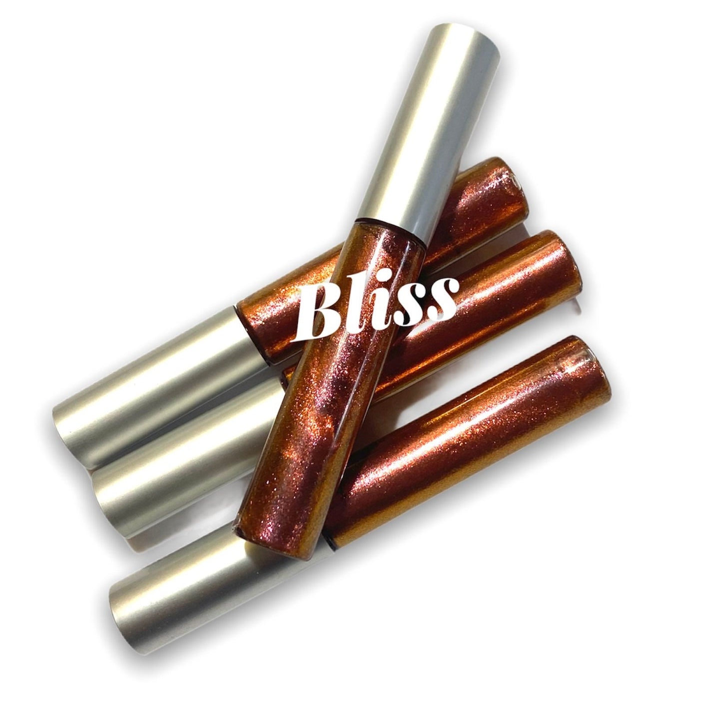 BLISS Lipgloss- Coppery Pink-Translucent- Buttercreme scented-Glitter-Liquid lipstick - Shimmer-Luster - Mineral Makeup Vegan - Pearly
