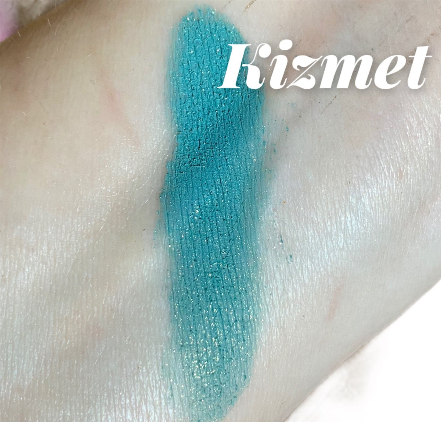 KIZMET - Matte Teal Blue Makeup Eyeshadow loose Eye Shadow Mineral Makeup Vegan Natural Glitter Gold