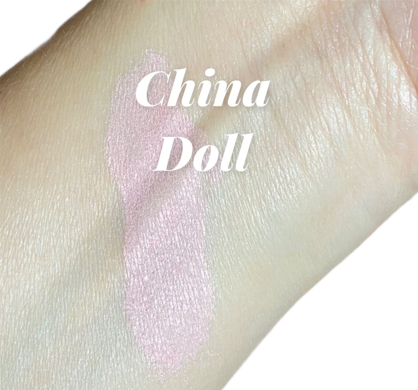 CHINA DOLL Pale Pink eyeshadow Highlighter Shimmer Luster Vegan Light pink Pale pink Mineral Makeup Eye Shadow Eyeliner Sifter highlights