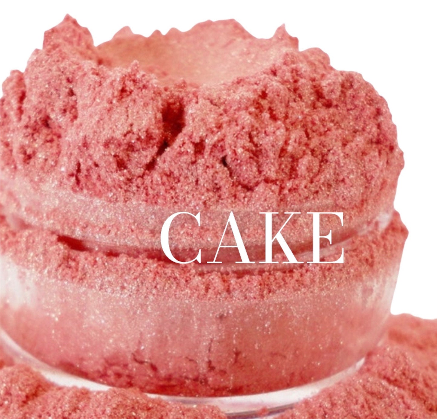CAKE Pink Coral EyeShadow Shimmer - Eyeliner - Highlighter - Mineral Makeup - Eye shadow 10g Sifter Jar - Natural Sparkle Glitter