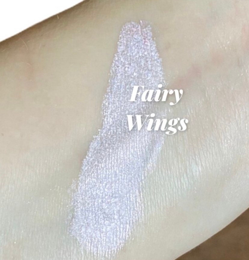 Highlighter Duo Compact - Snowflake White and Fairy Wings Pink - Mineral Makeup Eye shadow Iridescent Organic Vegan