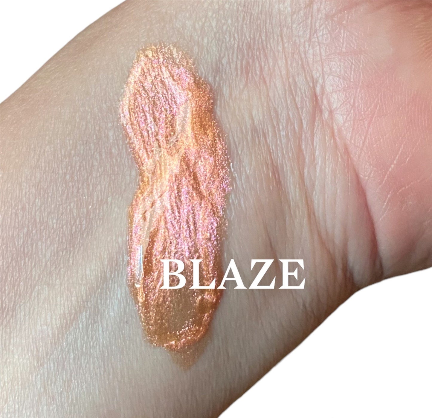 Blaze Lipgloss- Metallic pink gold glitter - Duo Chrome - Moisturizing - Natural Lip Gloss Mineral Makeup - Vegan - Super Shine