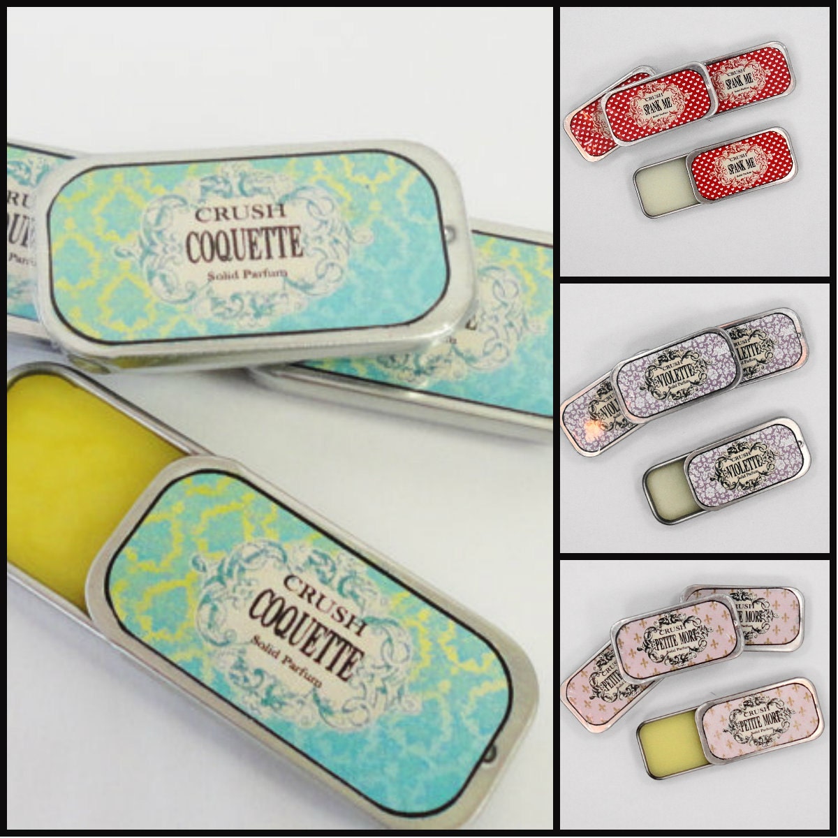 Solid Perfume Coquette Light Citrus Lavender Bergamont Organic Essential Oils Vegan Base