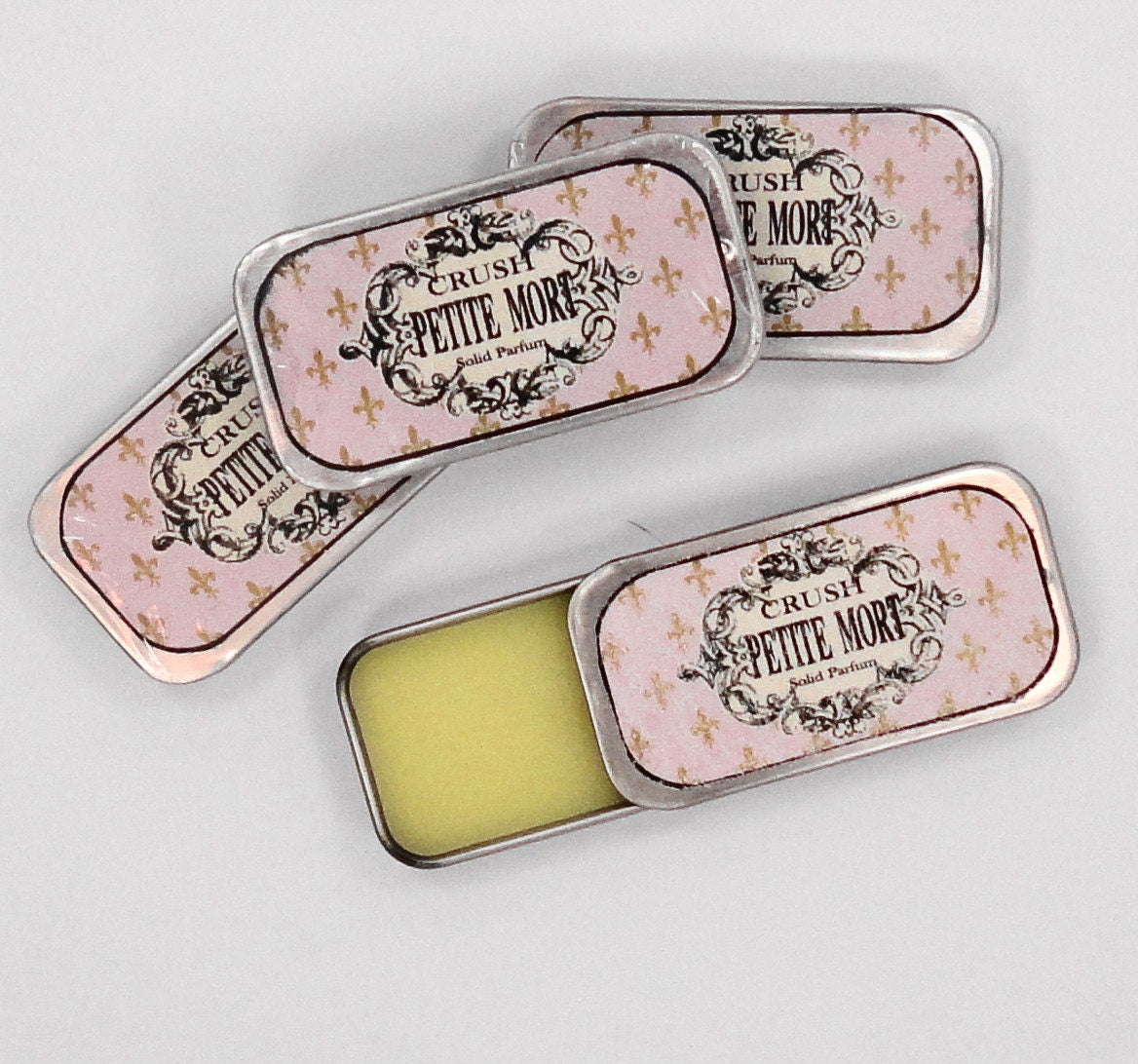 Solid Pefume Petite Mort amber Cherry Blossom Sweet Orange Organic Essential Oil Vegan