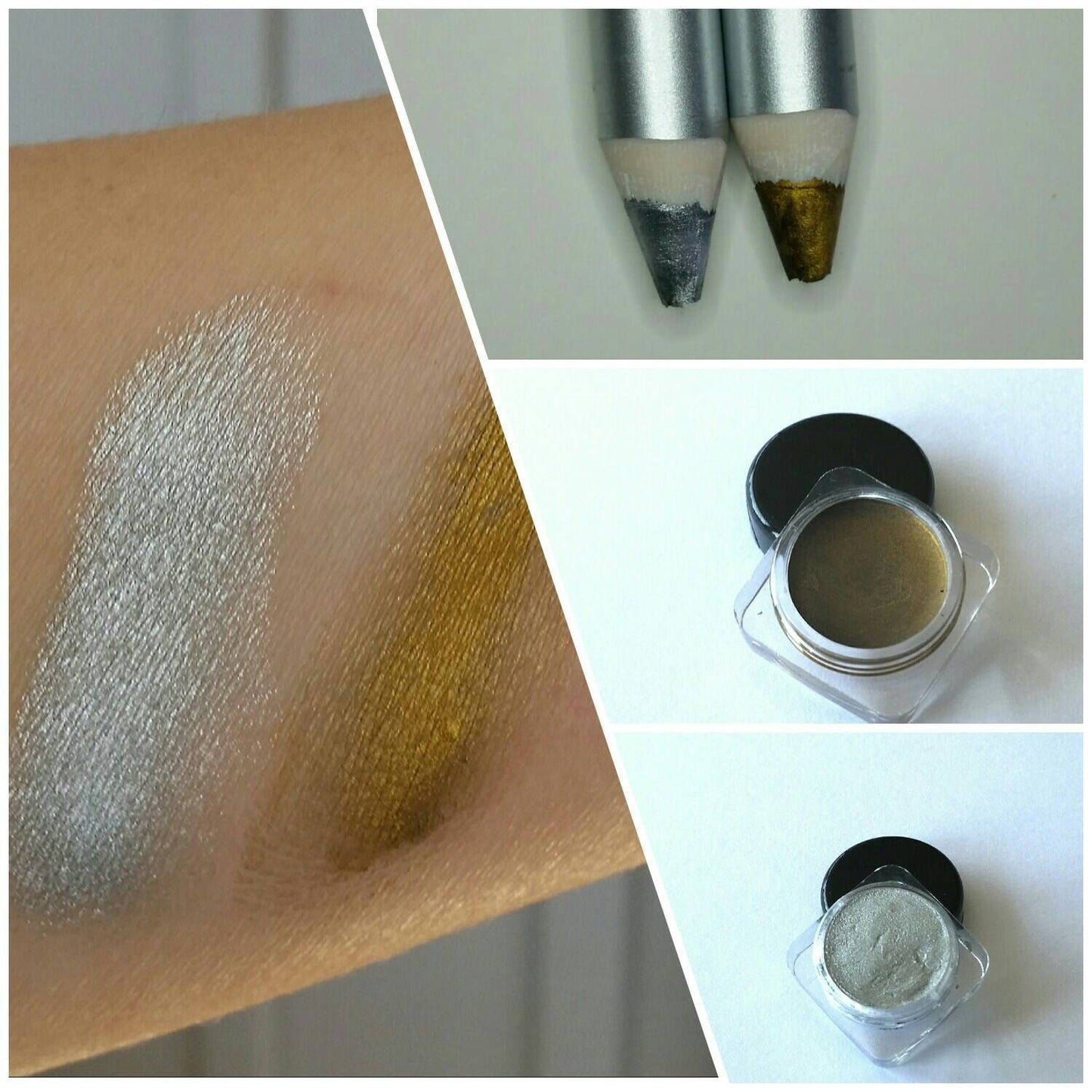 Metallic Silver  or Gold Smudge Pot Vegan Cream Eyeshadow Highlighter Eye Shadow Mineral Make up Makeup Titan