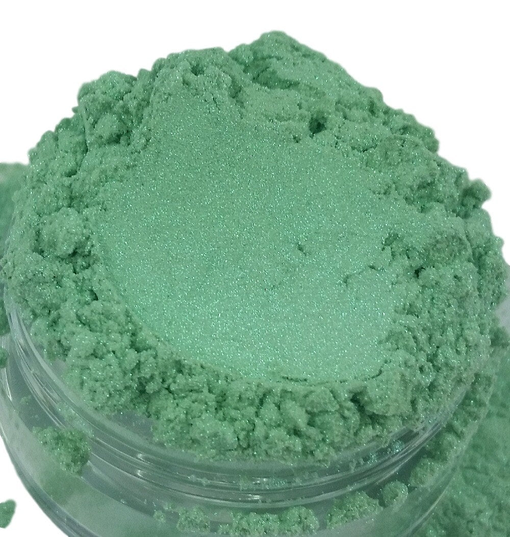 RUINED Green Eyeshadow Shimmer  Sparkle Celedon  Eyeshadow  Eyeliner Mineral Make up eyeliner 5g Sifter Jar Vegan Natural Baby Green
