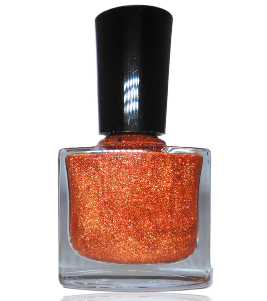 Nail Polish - HUSSY - Tangerine - Orange Glitter - Sparkle -Free   From harsh Chemicals -indie nail polish - Shiny -glossy manicure