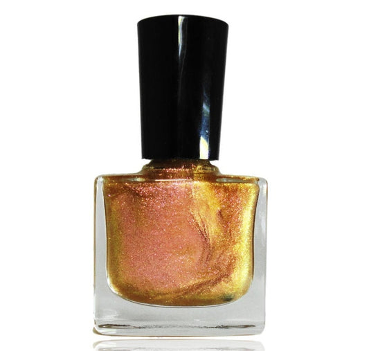 Nail Polish STARGAZER Iridescent Peach Gold Gloss Vegan nails  free From harsh Chemicals indie nail polish Shiny glossy manicure