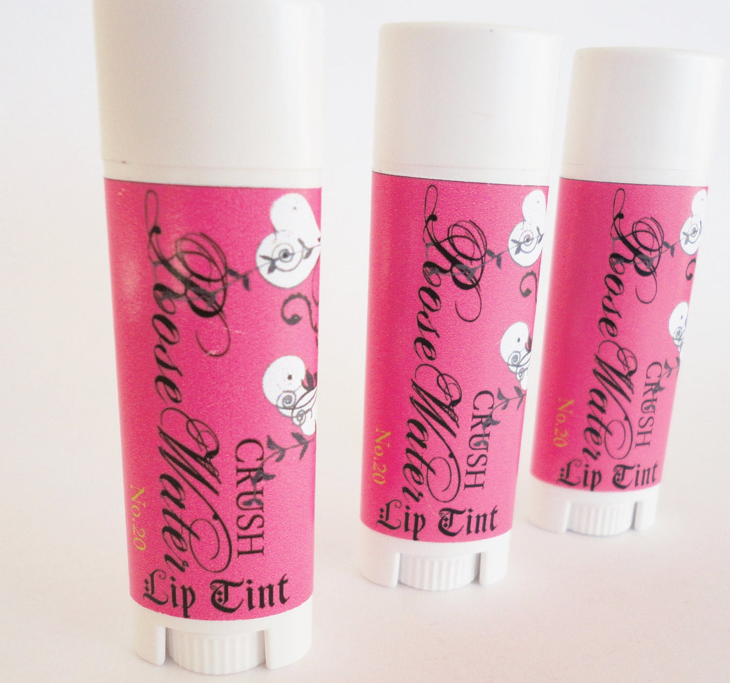 ROSEWATER VANILLA- Red Pink Lip Tint -  Light Roses Lip Balm  - lipstick - Translucent color - Mineral Makeup - Moisturizing- Stevia
