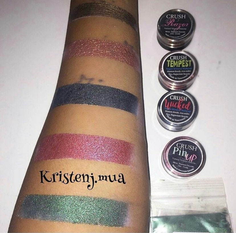 Red Eyeshadow Shimmer Luster Vegan Luster Smokey Eyes Shadow Eyeliner Mineral Makeup Eye Shadow 10g Sifter Jar PINUP