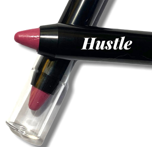 HUSTLE-Rosy Pink- Semi Matte-Lip Crayon- Cream - Twist Up Tube - pigmented Color- Vitamin Rich - Luscious Rich Color - Natural Vegan