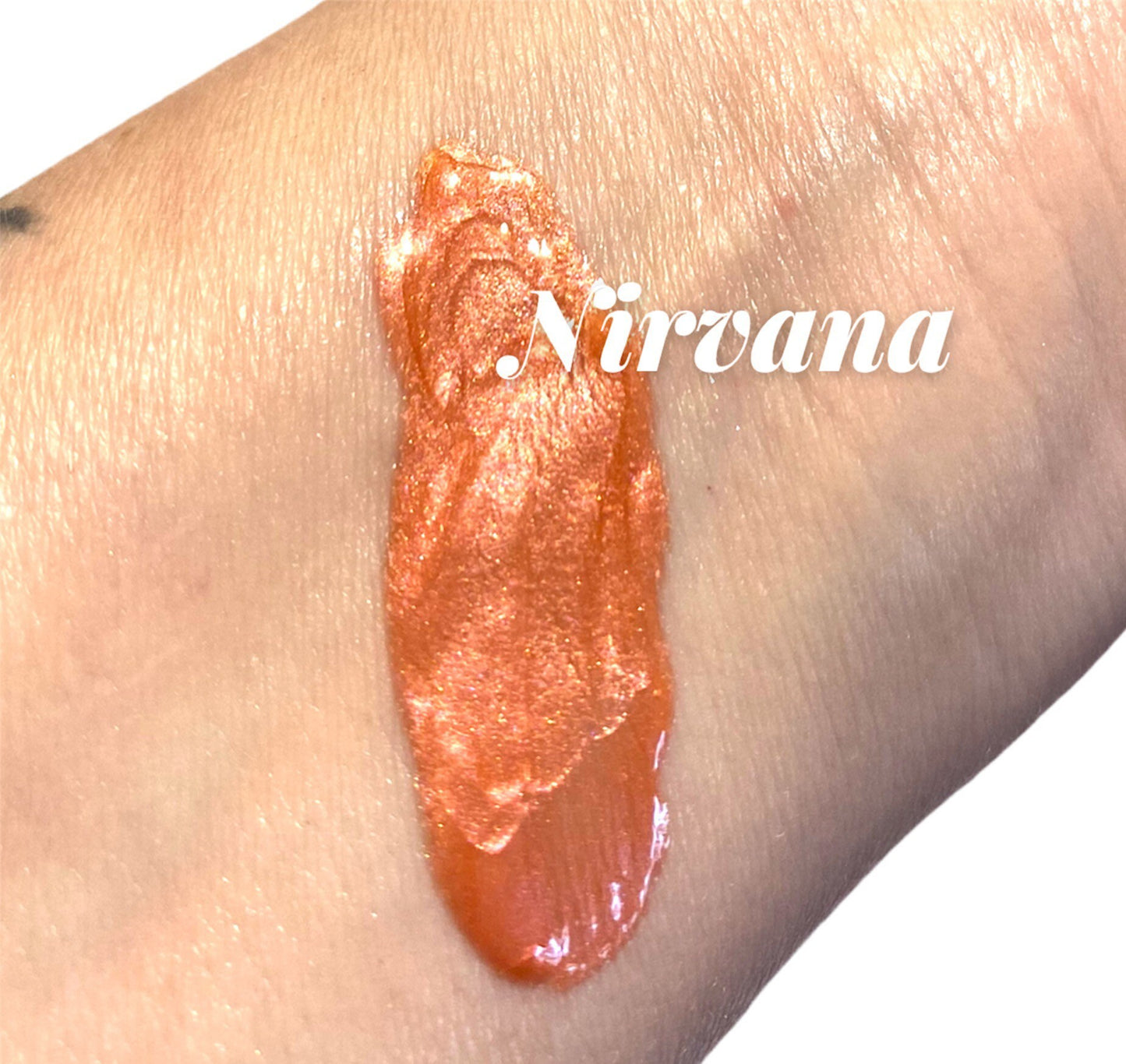 NIRVANA - pale orange pink coral-  Lip Gloss - Shimmer- Makeup Mineral -  Vegan - Liquid Lip Stick-  Pigmented - thick glossy