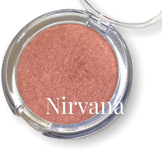 NIRVANA Blush-pressed coral Orange Pink -pearlFinish -Mineral Makeup  -Vegan Natural Make Up  -Pigmented -Sun Kissed glow