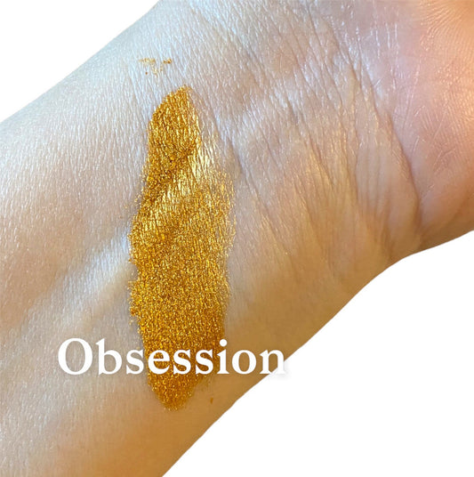 OBSESSION- Dark Gold - Metallic - Mineral - Eye shadow 10g Sifter Jar - eyeshadow - Shimmer- Vegan Natural - Mica Makeup