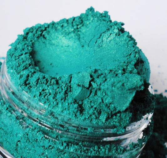 TOXIC Green Eye shadow Shimmer Mineral Makeup Glitter Sparkle eyeliner 5g Sifter Jar Blue green Eye shadow Vegan Luster Natural TOXIC