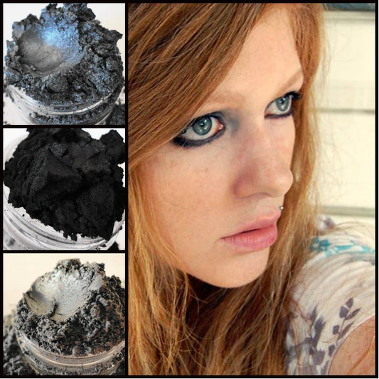 Gray Eye Shadow Smokey  Eyes Goth  Vegan Natural Eyeliner Mineral Makeup Eyeshadow Set  Get This Look eye shadow