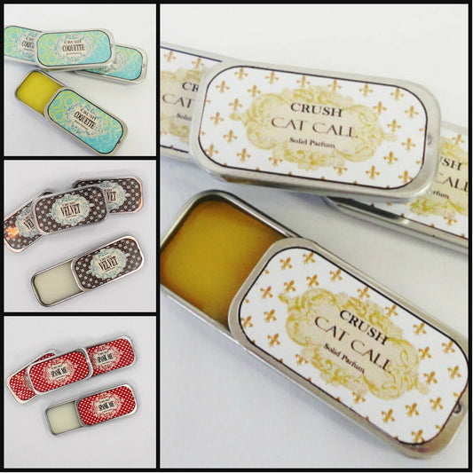 Solid Pefume  CAT CALL Organic Essential Oils Vegan Base Ylang Ylang Jasmine Patchouli Sweet orange