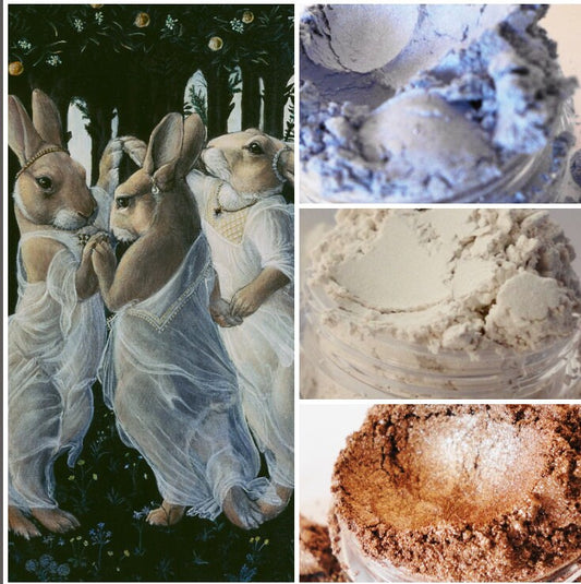 PRIMAVERA - Eyeshadow -  Brown - Blue - White Shimmer  Eye Shadow -  luster - glitter -Eyeliner - Smokey Eyes -  5g Sifter Jar - Taupe Brown