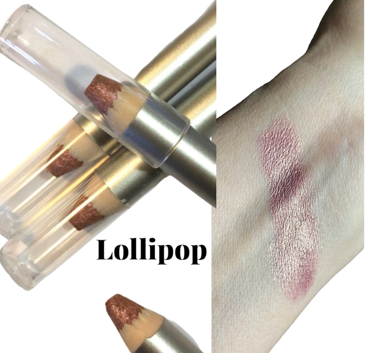 Rose Gold- Chubby eyeliner Pencil - Vegan - Natural Ingredients- Mineral Makeup - Eyeshadow  - For All Eye Colors
