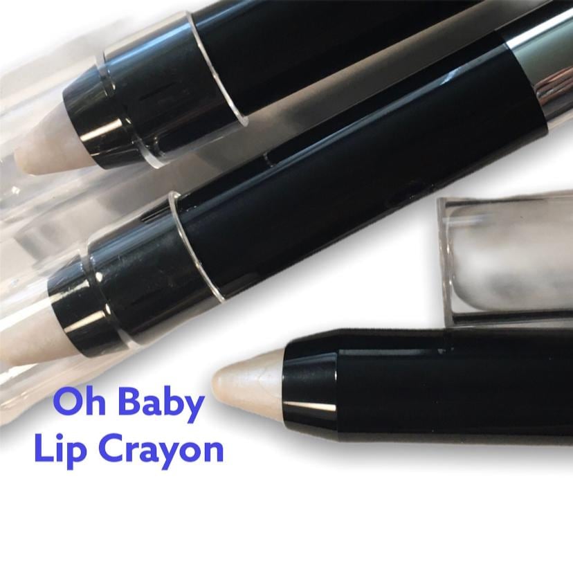 Oh Baby Lipstick - Iridescent Pink Shimmer -Cream Lip Crayon - Twist Up Tube - pigmented Color- Luscious Rich Color - Natural Vegan