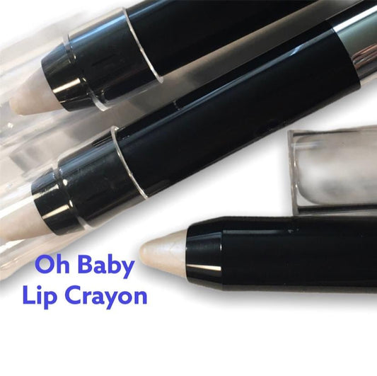 Oh Baby Lipstick - Iridescent Pink Shimmer -Cream Lip Crayon - Twist Up Tube - pigmented Color- Luscious Rich Color - Natural Vegan