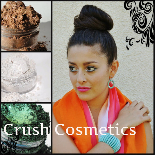 Get this Look  Mineral eye shadow  sexy eyes mineral make up Duo brown eyeshadow pink emerald green