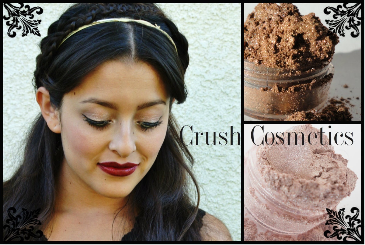 Get this Look  Mineral eye shadow  sexy eyes mineral make up Duo brown eyeshadow pink